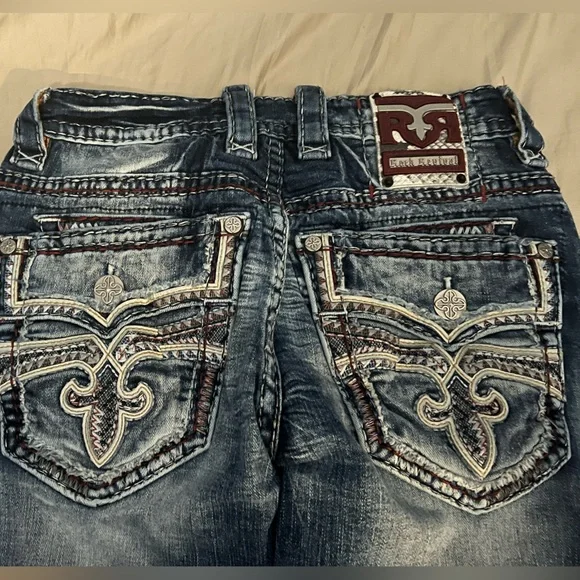 Rock Revival Distressed Blue Slim Straight Jeans